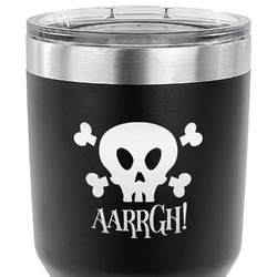 Pirate 30 oz Stainless Steel Tumbler - Black - Single Sided (Personalized)