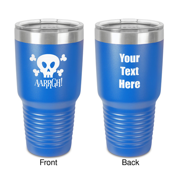 Custom Pirate 30 oz Stainless Steel Tumbler - Royal Blue - Double-Sided (Personalized)