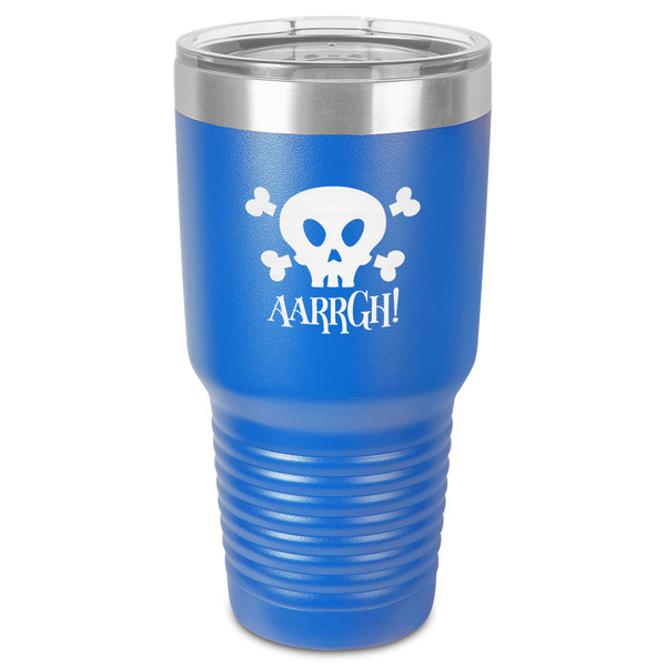 Custom Pirate 30 oz Stainless Steel Tumbler - Royal Blue - Single-Sided (Personalized)