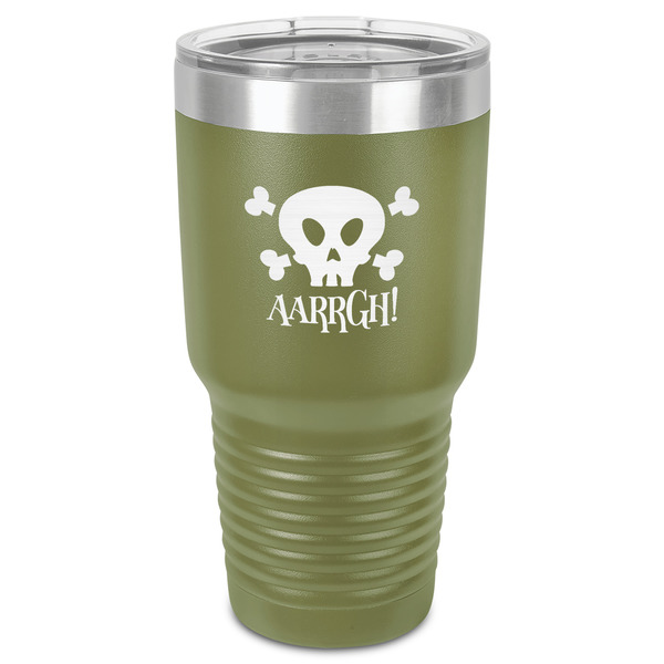 Custom Pirate 30 oz Stainless Steel Tumbler - Olive - Single-Sided (Personalized)