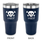 Pirate 30 oz Stainless Steel Tumbler - Navy - Double Sided (Personalized)