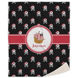 Pirate Sherpa Throw Blanket - 60"x80" (Personalized)