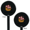 Pirate Black Plastic 5.5" Stir Stick - Double Sided - Round - Front & Back