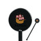 Pirate Black Plastic 5.5" Stir Stick - Round - Closeup