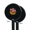 Pirate Black Plastic 5.5" Stir Stick - Single Sided - Round - Front & Back