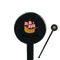 Pirate Black Plastic 7" Stir Stick - Round - Closeup