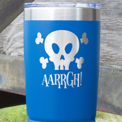Pirate 20 oz Stainless Steel Tumbler - Royal Blue - Double Sided (Personalized)