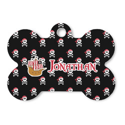 Pirate Bone Shaped Dog ID Tag (Personalized)