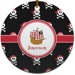 Pirate Round Ceramic Ornament w/ Name or Text