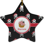 Pirate Star Ceramic Ornament w/ Name or Text