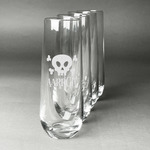 Pirate Champagne Flute - Stemless Engraved - Set of 4 (Personalized)