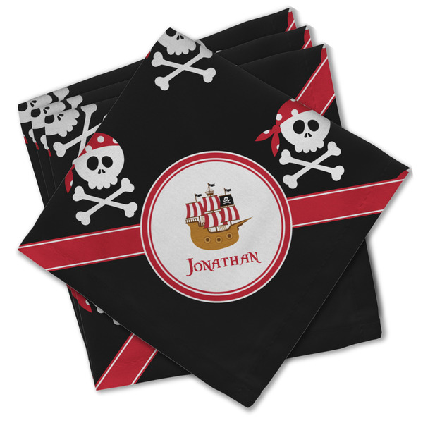 Custom Pirate Cloth Cocktail Napkins - Set of 4 w/ Name or Text