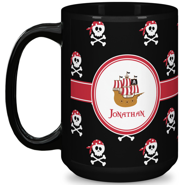 Custom Pirate 15 Oz Coffee Mug - Black (Personalized)