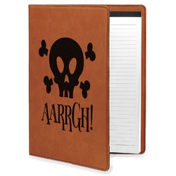 Pirate Leatherette Portfolio with Notepad - Large - Single Sided (Personalized)