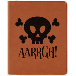 Pirate Leatherette Zipper Portfolio with Notepad - Double Sided (Personalized)