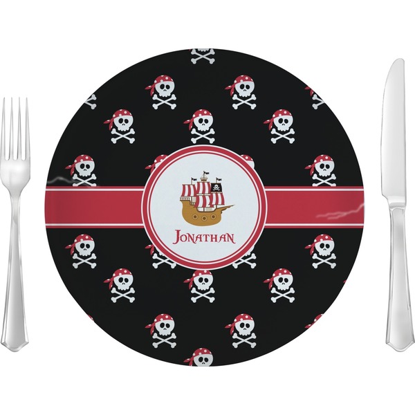 Custom Pirate 10" Glass Lunch / Dinner Plates - Single or Set (Personalized)