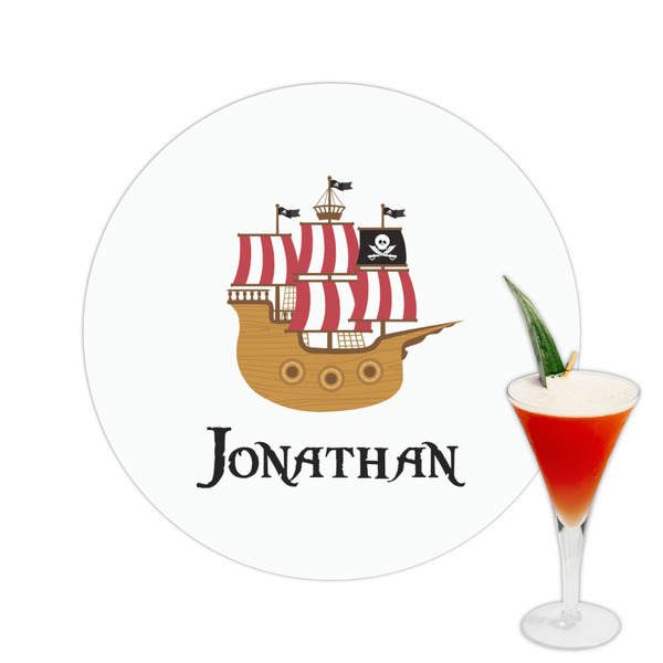 Custom Pirate Printed Drink Topper -  2.5" (Personalized)