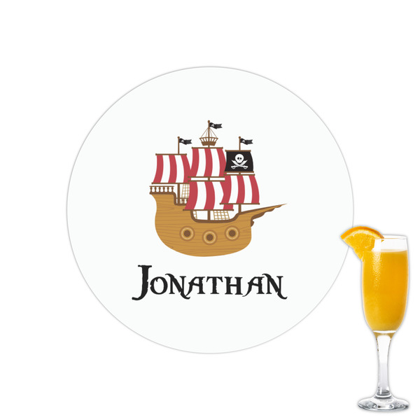 Custom Pirate Printed Drink Topper - 2.15" (Personalized)