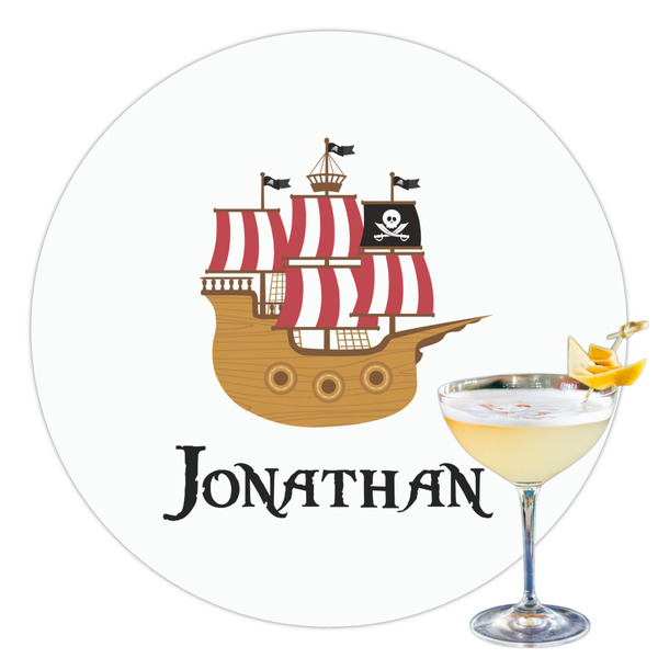 Custom Pirate Printed Drink Topper - 3.5" (Personalized)