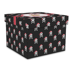 Pirate Gift Box with Lid - Canvas Wrapped - Large (Personalized)