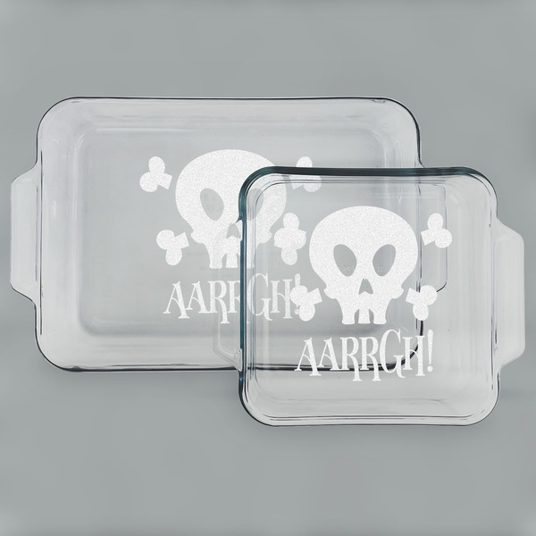 Custom Pirate Set of Glass Baking & Cake Dish - 13in x 9in & 8in x 8in (Personalized)