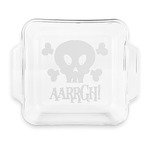 Pirate Glass Cake Dish with Truefit Lid - 8in x 8in (Personalized)