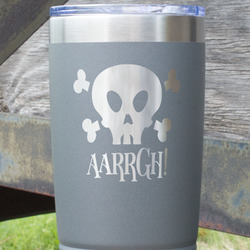 Pirate 20 oz Stainless Steel Tumbler - Grey - Double Sided (Personalized)