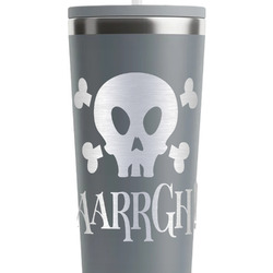 Pirate RTIC Everyday Tumbler with Straw - 28oz - Grey - Double-Sided (Personalized)