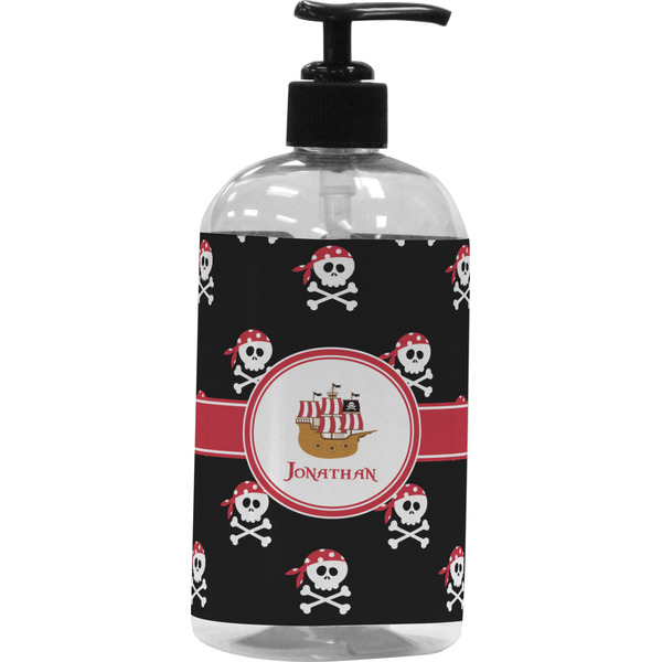 Custom Pirate Plastic Soap / Lotion Dispenser (16 oz - Large - Black) (Personalized)