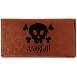 Pirate Leatherette Checkbook Holder - Double Sided (Personalized)