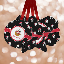 Pirate Metal Ornaments - Double Sided w/ Name or Text
