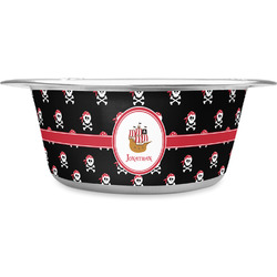 Pirate Stainless Steel Dog Bowl - Large (Personalized)