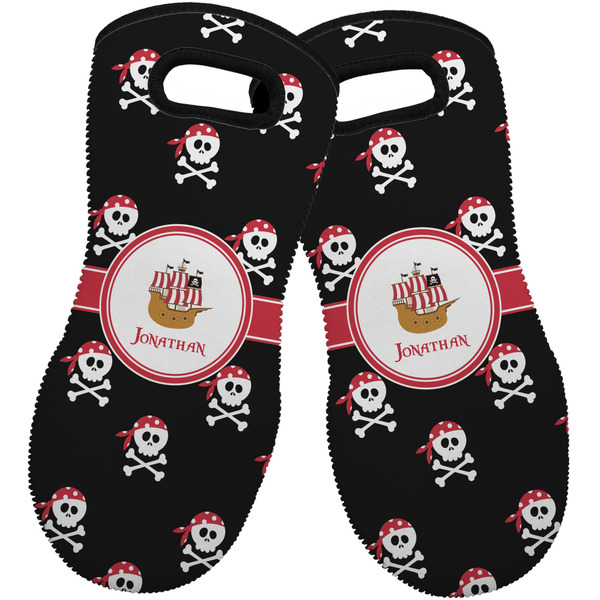 Custom Pirate Neoprene Oven Mitts - Set of 2 w/ Name or Text