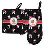 Pirate Left Oven Mitt & Pot Holder Set w/ Name or Text