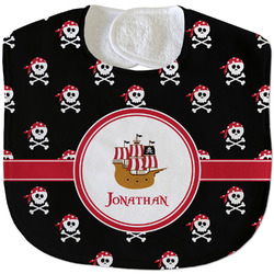 Pirate Velour Baby Bib w/ Name or Text