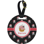 Pirate Plastic Luggage Tag - Round (Personalized)