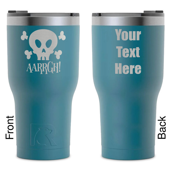 Custom Pirate RTIC Tumbler - Dark Teal - Laser Engraved - Double-Sided (Personalized)