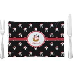 Pirate Rectangular Glass Lunch / Dinner Plate - Single or Set (Personalized)