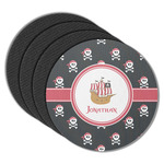 Pirate Round Rubber Backed Coasters - Set of 4 (Personalized)