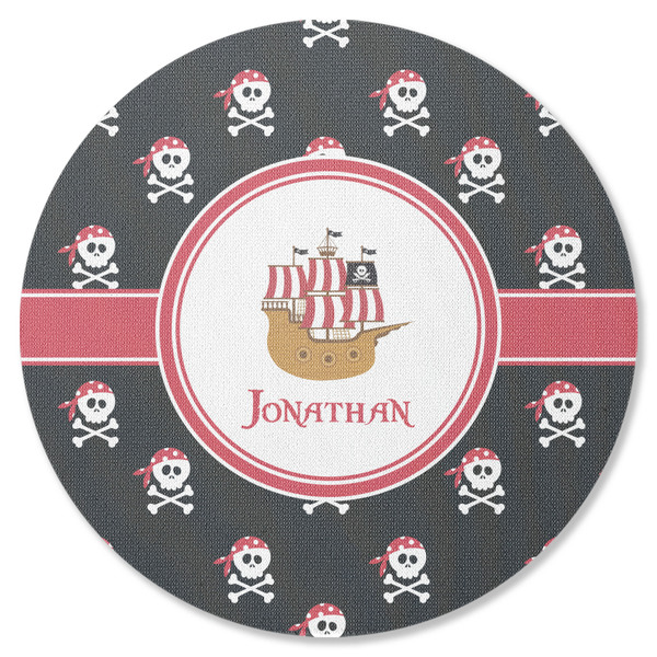 Custom Pirate Round Rubber Backed Coaster (Personalized)