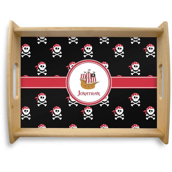 Custom Pirate Natural Wooden Tray - Large (Personalized)