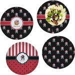 Pirate Set of 4 Glass Lunch / Dinner Plate 10" (Personalized)