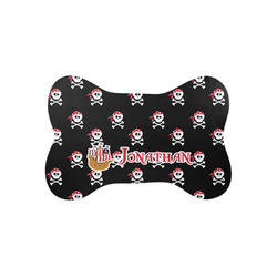 Pirate Bone Shaped Dog Food Mat (Small) (Personalized)