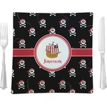 Pirate 9.5" Glass Square Lunch / Dinner Plate- Single or Set of 4 (Personalized)