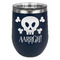 Pirate Stainless Wine Tumblers - Navy - Double Sided - Front