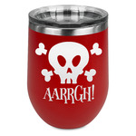 Pirate Stemless Stainless Steel Wine Tumbler - Red - Double Sided (Personalized)