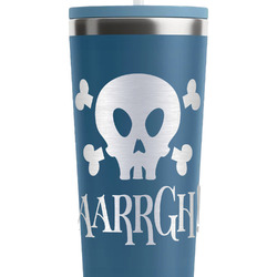 Pirate RTIC Everyday Tumbler with Straw - 28oz - Steel Blue - Double-Sided (Personalized)