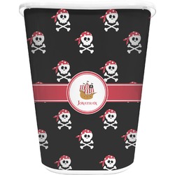 Pirate Waste Basket - Double Sided (White) (Personalized)