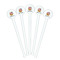 Pirate White Plastic 7" Stir Stick - Round - Fan View