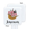 Pirate White Plastic Stir Stick - Single Sided - Square - Approval